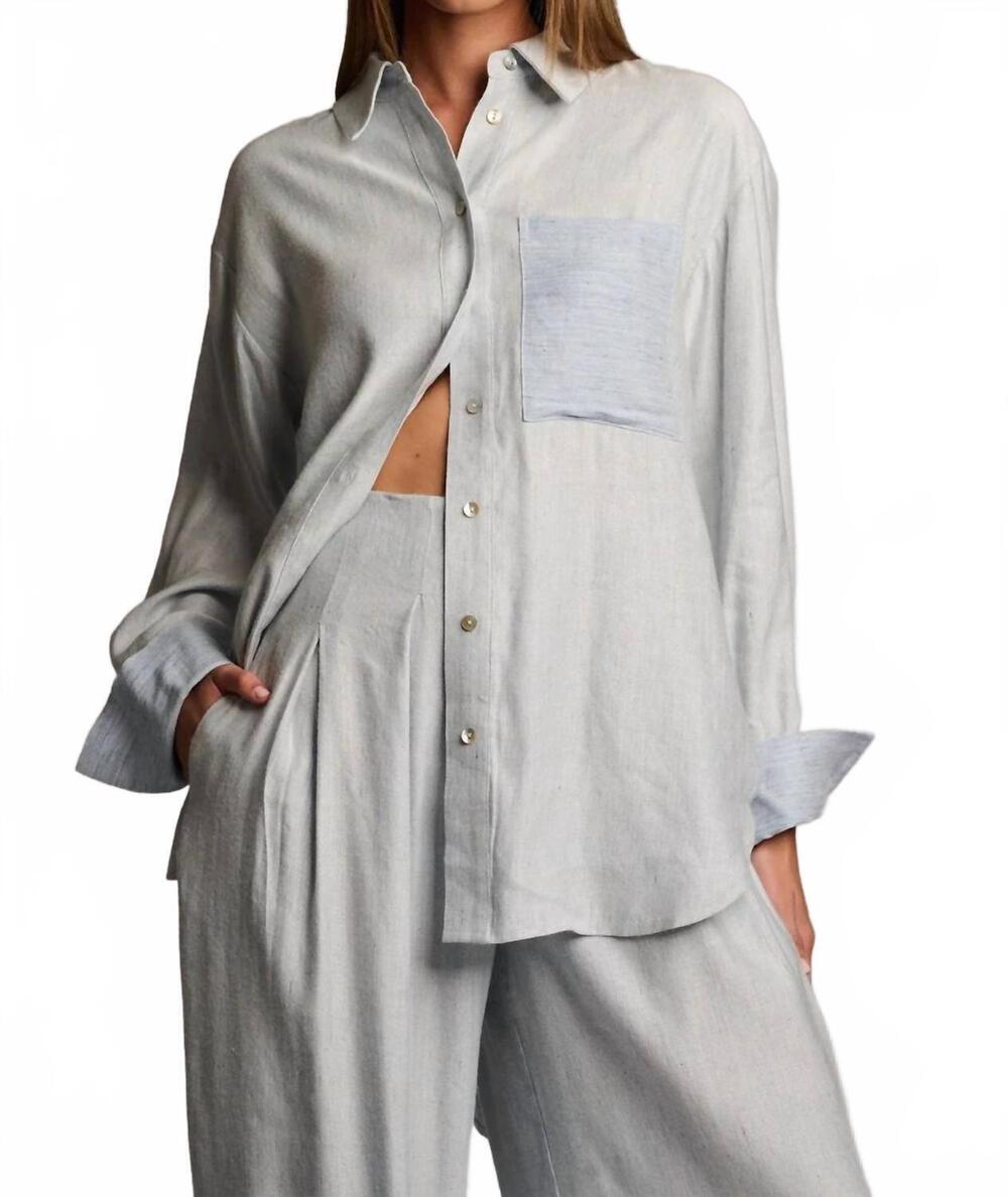 NEW HEVRON sadie long sleeve top in blue